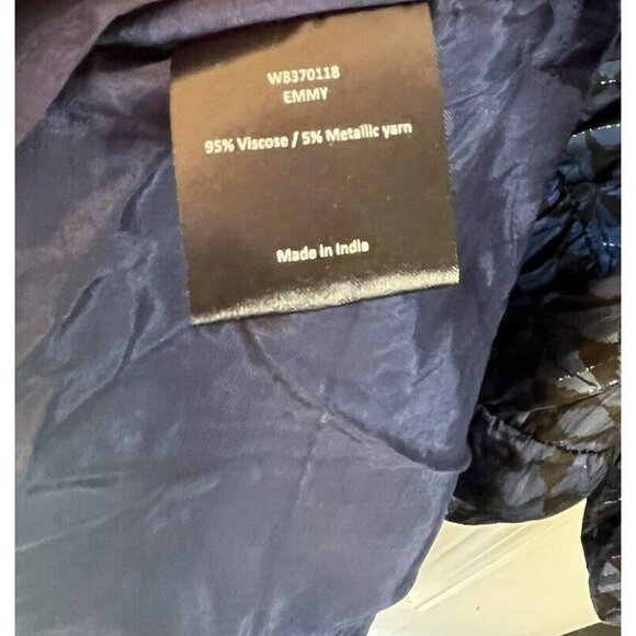 Rabens Saloner V Neck Long Sleeve Shoulder Cutout Maxi Dress EMMY In Navy/black - Picture 7 of 9